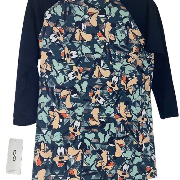 LuLaRoe Womens Small Randy Tee Disneys Goofy Hard To Find Print Athleisure Comfy - Picture 5 of 14
